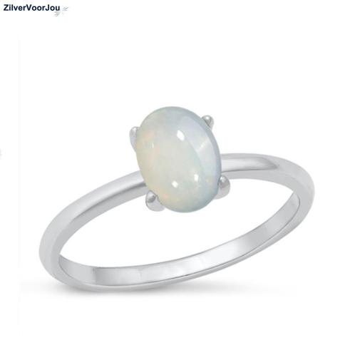 Zilveren witte opaal ring, Sieraden, Tassen en Uiterlijk, Ringen, Nieuw, Verzenden