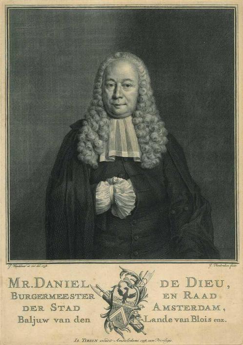 Portrait of Daniel de Dieu, Antiek en Kunst, Kunst | Etsen en Gravures