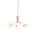 Art Deco hanglamp goud met opaal glas 7-lichts - Coby, Huis en Inrichting, Lampen | Hanglampen, Nieuw, Glas, Art Deco, 75 cm of meer