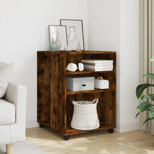 vidaXL Bijzettafel met wieltjes 55x60x78 cm hout gerookt, Huis en Inrichting, Kasten | Roldeurkasten en Archiefkasten, Nieuw, Verzenden