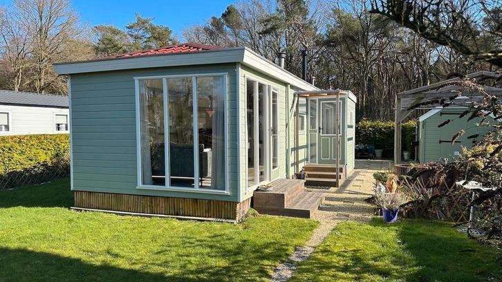 Chalet te koop in Bosrijke Drenthe!, Caravans en Kamperen, Stacaravans, tot en met 4
