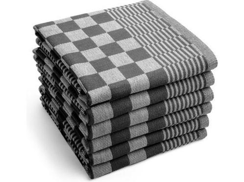 Veiling - 36x Theedoek - Zwart Geblokt - 70x50cm, Huis en Inrichting, Keuken | Textiel