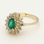 Ring - 14 karaat Geel goud Smaragd - Diamant, Sieraden, Tassen en Uiterlijk, Ringen, Nieuw