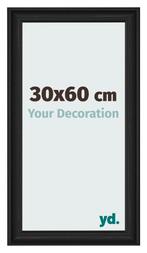 Fotolijst 30x60 cm - Zwart Houtnerf - MDF - Lazio, Verzenden, Nieuw