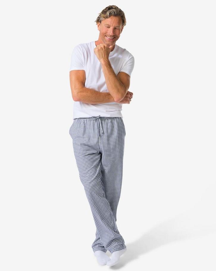 HEMA Herenpyjamabroek flanel ruiten donkerblauw, Kleding | Heren, Overige Herenkleding, Nieuw, Verzenden