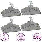 vidaXL 100-delige Kledinghangerset anti-slip fluweel grijs, Kleding | Dames, Verzenden, Nieuw
