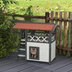 TRUUSK Kattenhuis Kattenhut Dierenhut, Asfaltdak, 2 Niveaus,, Dieren en Toebehoren, Katten-accessoires, Verzenden, Nieuw