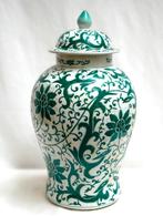 dekselvaas - Porselein - 49 cm handgeschilderde emaille