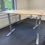(MDK-107275) Zit-sta slingerbureau 180x80 cm, zilver onde..., Huis en Inrichting, Bureaus, Ophalen of Verzenden, Gebruikt