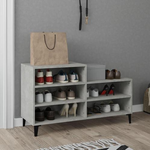 vidaXL Schoenenkast 102x36x60 cm bewerkt hout betongrijs, Huis en Inrichting, Kasten | Schoenenrekken, Nieuw, Verzenden
