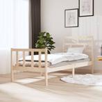 vidaXL Bedframe massief grenenhout zwart 75x190 cm, Huis en Inrichting, Slaapkamer | Bedden, Eenpersoons, Bruin, Verzenden, Nieuw