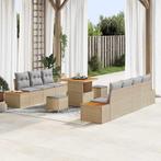 vidaXL Tuin Sofa Set met kussen 10 pcs Beige Poly riet, Tuin en Terras, Verzenden, Nieuw, Rotan