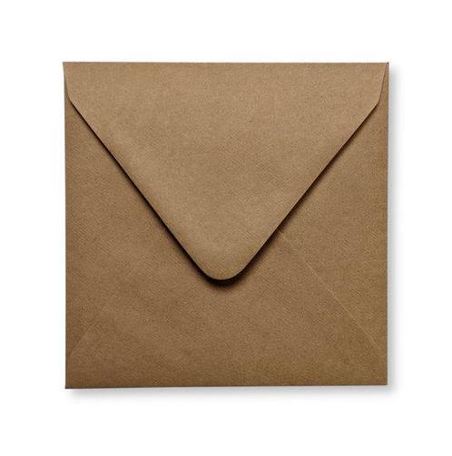 Envelop 14 x  14 cm Kraft Donkerbruin, Hobby en Vrije tijd, Kaarten | Zelf maken, Verzenden