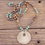 Boho lange edelsteen ketting - kralen Picture Jaspis en Zee, Nieuw
