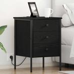 vidaXL Bedside kasten 2 pcs Zwart eiken 42 x 41 x 61 cm, Huis en Inrichting, Minder dan 45 cm, Verzenden, Nieuw, 55 tot 70 cm