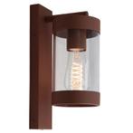 Moderne buiten wandlamp met schemersensor roestkleurig,, Tuin en Terras, Ophalen of Verzenden, Nieuw, Glas, Wandlamp