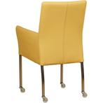 Leren eetkamerstoel Comfort met wieltjes en armleuning -, Huis en Inrichting, Stoelen, Nieuw, Ophalen of Verzenden, Eén, Leer