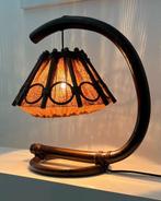 Gebogen tafellamp - Bamboe, Hout, Rattan - h 45 cm