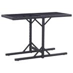 vidaXL Tuintafel 110x53x72 cm glas en poly rattan zwart, Verzenden, Nieuw