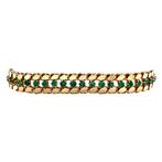 Vintage gouden fantasie armband met smaragd 14 krt, Ophalen of Verzenden, Nieuw