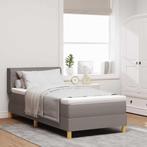 vidaXL Boxspringbed met matras met hoofdeinde Taupe 90 x 200, Verzenden, Nieuw, Stof