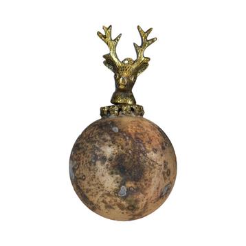 decoratie bal hert antiek goud 8cm beschikbaar voor biedingen