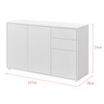 Commode Paarl druk en open 74x117x36 cm wit mat, Verzenden, Nieuw