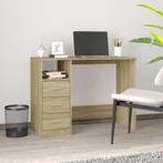 vidaXL Bureau met lades 102x50x76 cm bewerkt hout sonoma, Huis en Inrichting, Bureaus, Verzenden, Nieuw
