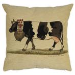 gobelin kussen almabtrieb koebel wit zwart 45x45cm, Huis en Inrichting, Verzenden, Nieuw