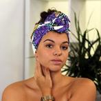 Afrikaanse hoofddoek / headwrap - Paars / wit, Kleding | Dames, Hoeden en Petten, Nieuw, Ophalen of Verzenden