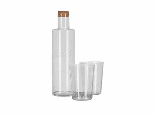 JENS Living Waterfles en Glazen Set - Glas - Transparant, Huis en Inrichting, Keuken | Servies, Nieuw, Verzenden