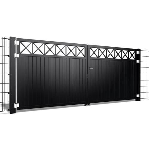 Hekwerk Pro Dubbele poort Crosso V10 b400 x h180cm, Tuin en Terras, Schuttingen, Nieuw, Ophalen of Verzenden