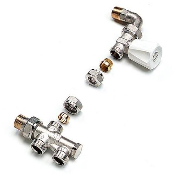 Radiator aansluitset M22 - recht - open/dicht kraan, Doe-het-zelf en Verbouw, Verwarming en Radiatoren, Verzenden