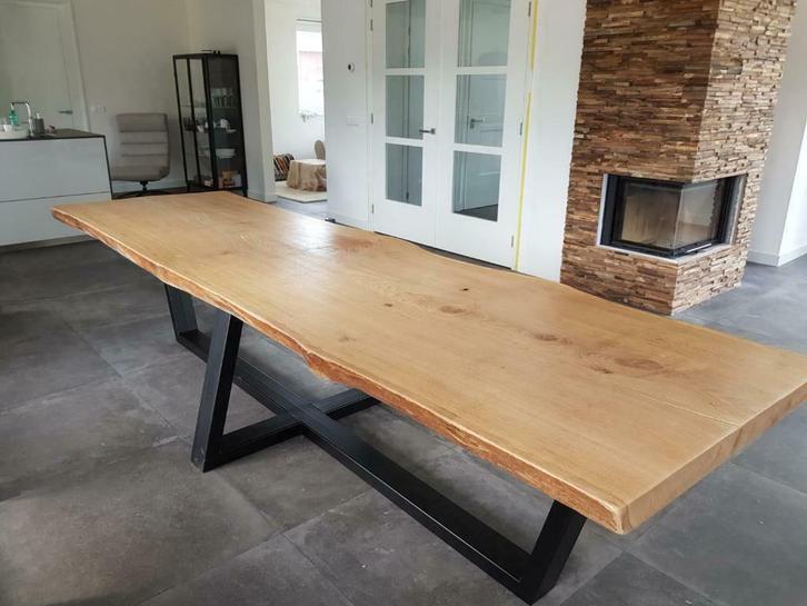 boomstam tafel teak boomstamtafel robuuste eettafel, Huis en Inrichting, Tafels | Eettafels, 50 tot 100 cm, 200 cm of meer, Rechthoekig