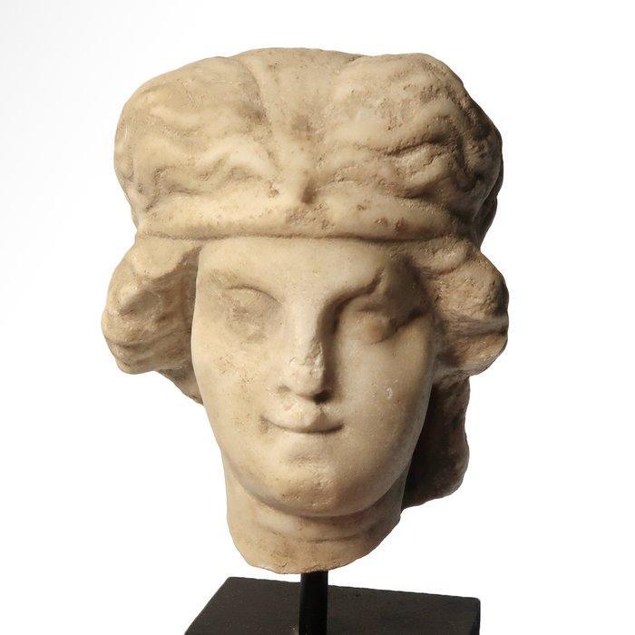 Oud-Romeins Marmer Hoofd van een dame met haarband (ex, Antiek en Kunst, Antiek | Overige Antiek