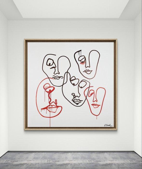 H. Friedel - Faces 33, Antiek en Kunst, Kunst | Schilderijen | Modern