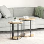 vidaXL Bijzettafel Set van 2 Artisan Eiken en Metaal, Huis en Inrichting, Tafels | Bijzettafels, Verzenden, Nieuw