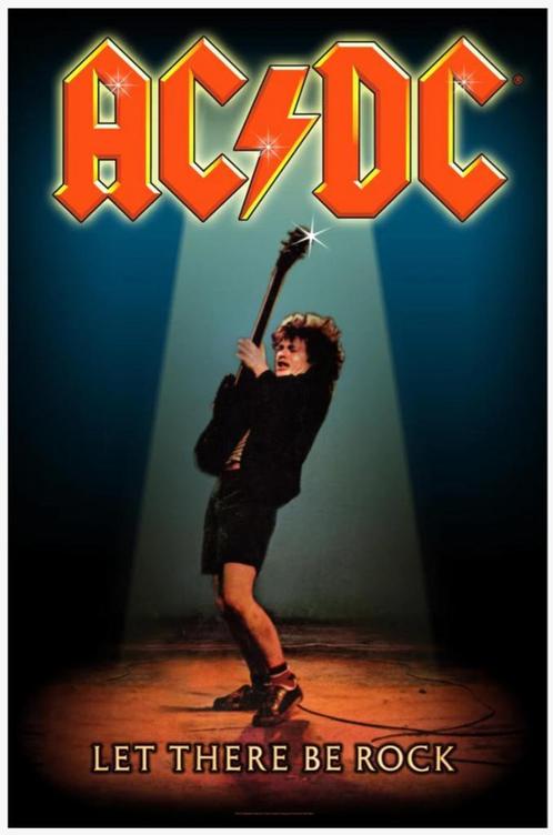 AC/DC Let There Be Rock Textielposter officiële merchandise, Verzamelen, Muziek, Artiesten en Beroemdheden, Poster, Artwork of Schilderij