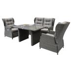 Ibiza premium stoel-bank loungeset verstelbaar 6-delig, Ophalen of Verzenden, Nieuw, Wicker