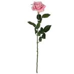 Roze roos kunstbloem 66 cm - Kunst rozen, Ophalen of Verzenden