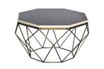 Salontafel DIAMOND BONE INLAY 70cm rek ijzer messing, Huis en Inrichting, Tafels | Salontafels, Ophalen of Verzenden, Nieuw