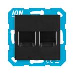 Modular Jack 2-voudig met Centraalplaat V1/J1 Mat Zwart, Doe-het-zelf en Verbouw, Ophalen of Verzenden, Nieuw