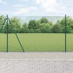 vidaXL Gelast Draadhek met 7 Flanged Palen Groen 1.4x10 m, Tuin en Terras, Verzenden, Nieuw, IJzer