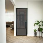 Stalen Binnendeur - 4 Vlaks - Rook glas - Met slot, Doe-het-zelf en Verbouw, Minder dan 80 cm, Binnendeur, Nieuw, Metaal