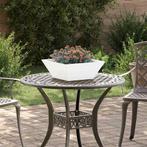 vidaXL Tuin Kom Plantenbak 5 pcs Wit 40 x 40 x 15 cm Staal, Tuin en Terras, Minder dan 30 cm, Verzenden, Minder dan 60 cm, Nieuw