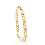 18 Krt. Bicolor gouden marine schakel armband | 23 cm, Sieraden, Tassen en Uiterlijk, Armbanden, Ophalen of Verzenden, Gebruikt