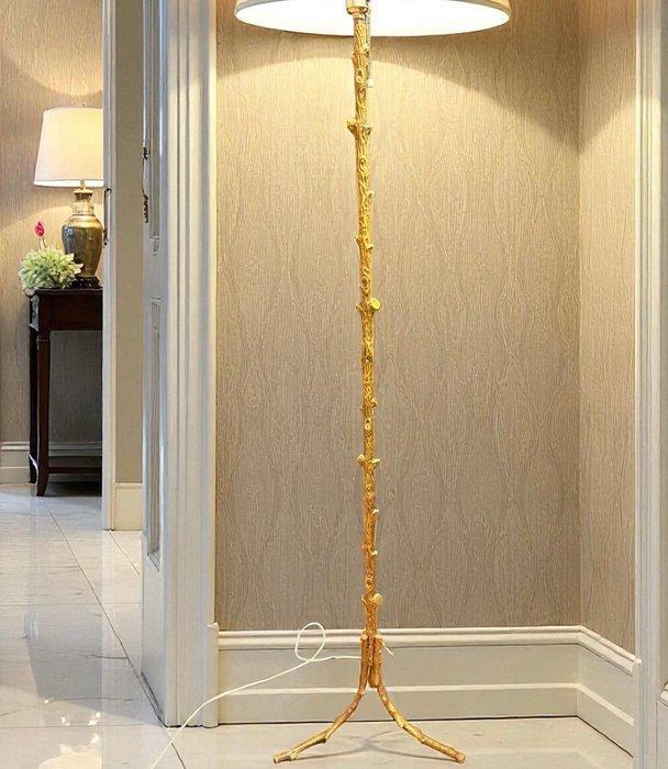 Staande lamp - Bambú - Verguld brons, Huis en Inrichting, Overige Huis en Inrichting