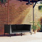 vidaXL Tuinbanken 2 st met kussens halfrond poly rattan, Verzenden, Nieuw, Rotan