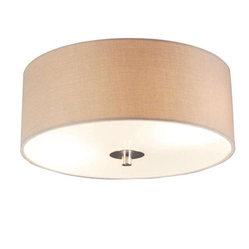 Landelijke plafondlamp beige 30 cm - Drum, Huis en Inrichting, Lampen | Plafondlampen, Nieuw, Overige materialen