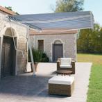 vidaXL Luifel vrijstaand automatisch 400x350 cm blauw en wit, Tuin en Terras, Verzenden, Nieuw